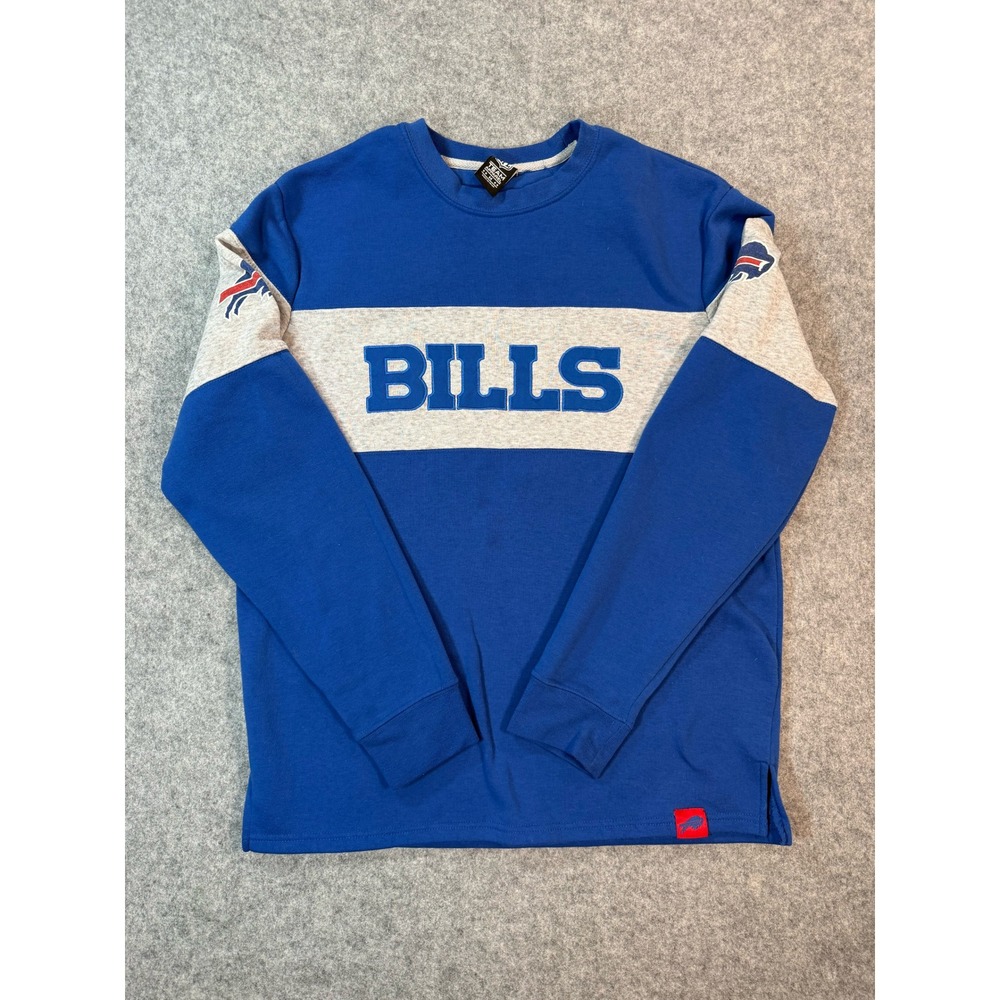 Vintage NFL Team Buffalo Bills Mens Blue Gray Colorblock Sweatshirt Medium